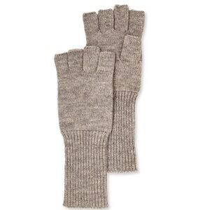 Aqua Women Fingerless Gloves One Size Heather Grey New Knit Ribbed Cuffs NWT